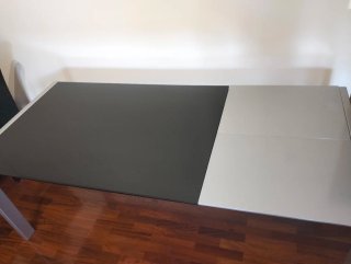 Mesa de comedor cristal y metal