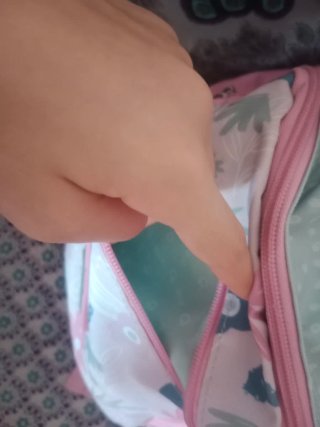 Mochila Enso gris y rosa con corazón
