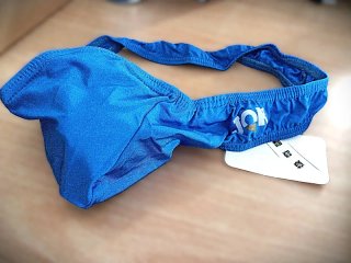 Tanga de baño lateral azul