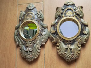 Set di 6 Specchi Vintage in Legno Multicolore