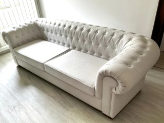 Sofá Chester Piel Blanco