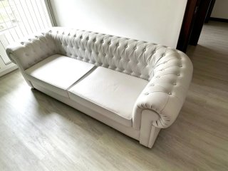Sofá Chester Piel Blanco
