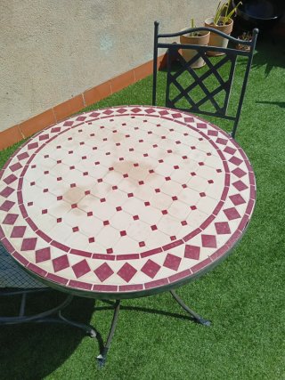 Mesa redonda mosaico exterior
