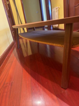 Mesa de centro ovalada de madera