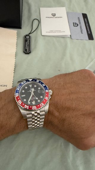 Reloj PAGANI DESIGN GMT Negro/Plata pepsi