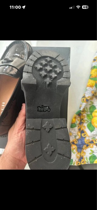 Mocasines Coach Negros con Lentejuelas
