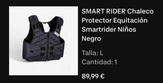 Chaleco seguridad equitación Rider Ltd Talla L