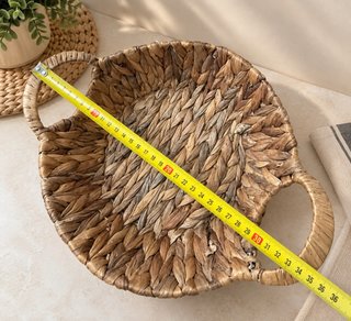 Cesta decorativa de yute y mimbre