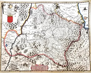 Mapa Reino Navarra 1680 De Wit - Facsímil IGN