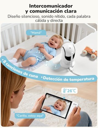 NUEVO Vigilabebés 1080P con Pantalla 7”