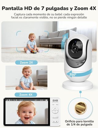 NUEVO Vigilabebés 1080P con Pantalla 7”