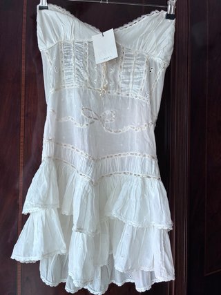 Vestido Zara volantes blanco