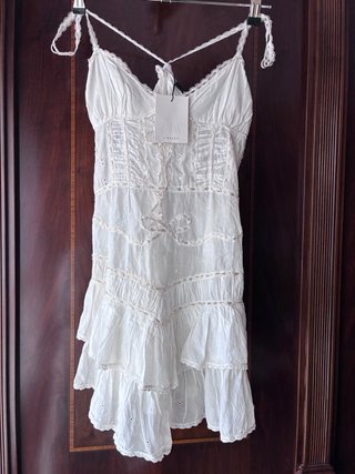 Vestido Zara volantes blanco