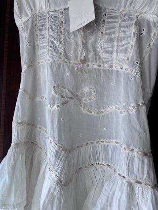 Vestido Zara volantes blanco