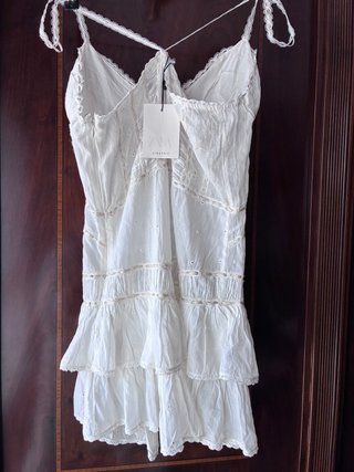 Vestido Zara volantes blanco