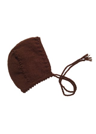 Capota, gorro de lana marrón niña 2-3 años
