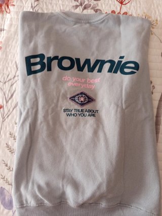 Sudadera Brownie azul con mensaje. Talla xs-s
