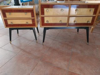 Dormitorio vintage (Ármario, cómoda, mesita banco)