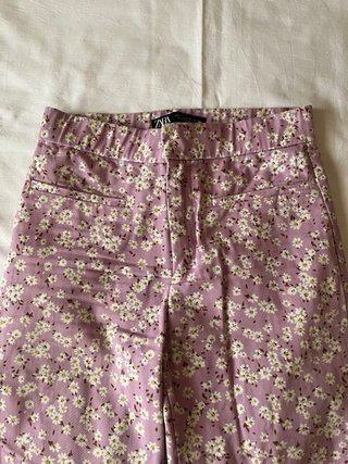 Pantalón floral mujer rosa