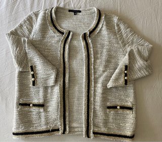 Chaqueta Chanel Tintoretto Beige/Negro Talla 42