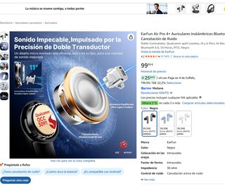 Auriculares EarFun Air Pro 4+ Negro