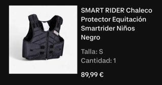 Chaleco Seguridad Equitación SMART RIDER Negro