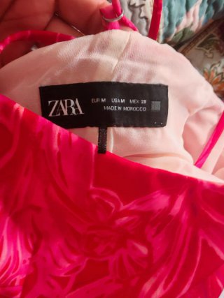 Vestido Zara Rojo Estampado Floral