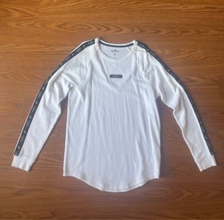 Jersey Hollister Blanco Manga Larga Talla S