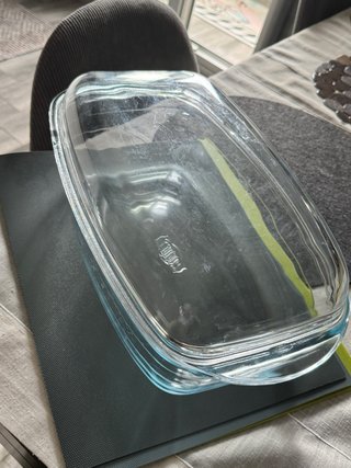 Fuente doble de cristal para horno
