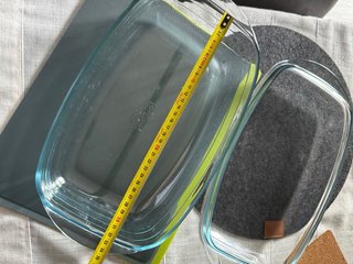Fuente doble de cristal para horno