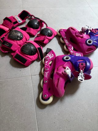 Patines en línea Oxelo + protecciones + bolsa