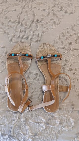 Sandalias Lottusse Marrón y Turquesa