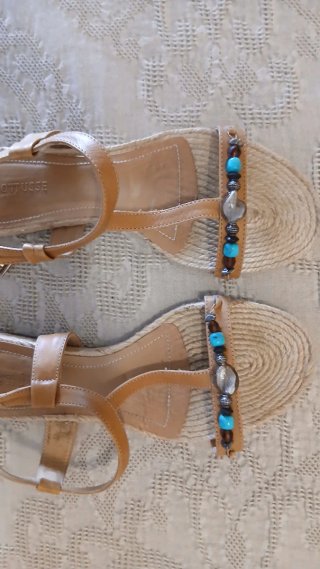 Sandalias Lottusse Marrón y Turquesa
