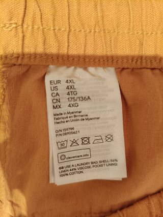Pantalón corto H&M mostaza Talla 4XL
