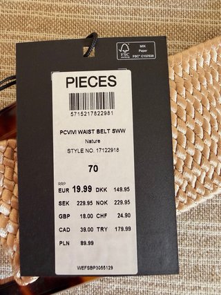 Cinturón Pieces nuevo