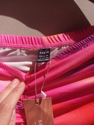 Abito tubino arricciato multicolor L
