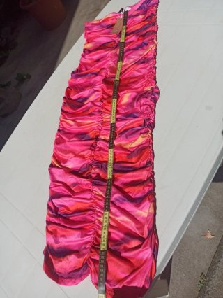 Abito tubino arricciato multicolor L