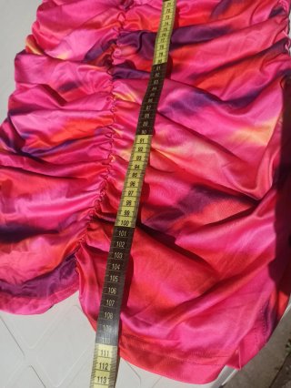 Abito tubino arricciato multicolor L