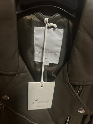 Chaqueta Biker Piel Verde Caqui