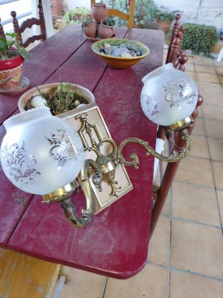 Applique doppio bronzo vintage con cristallo