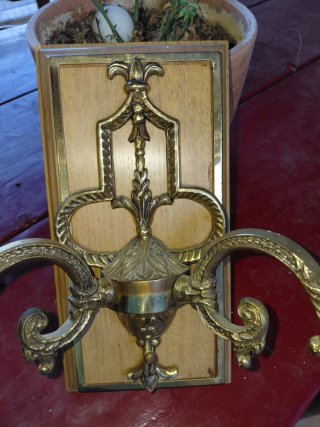 Applique doppio bronzo vintage con cristallo