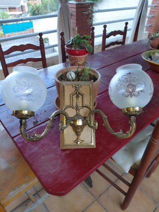 Applique doppio bronzo vintage con cristallo