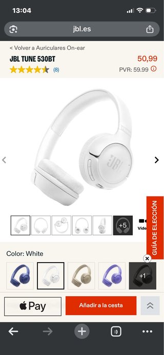 Auriculares JBL TUNE 530BT Blancos