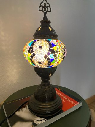 Lámpara Turca Mosaico Cristal Multicolor