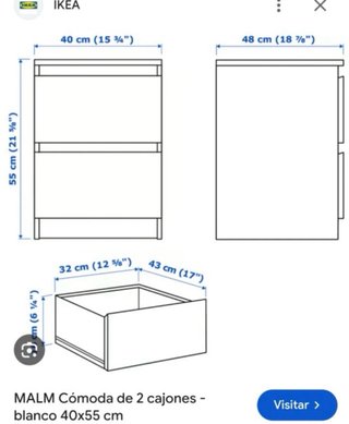 Mesita de noche Malm Ikea beige