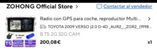 Pantalla Radio Coche Corolla Verso