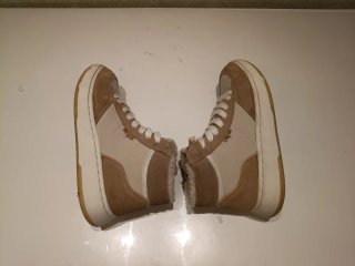 Botas niña talla 37 beige y blanco