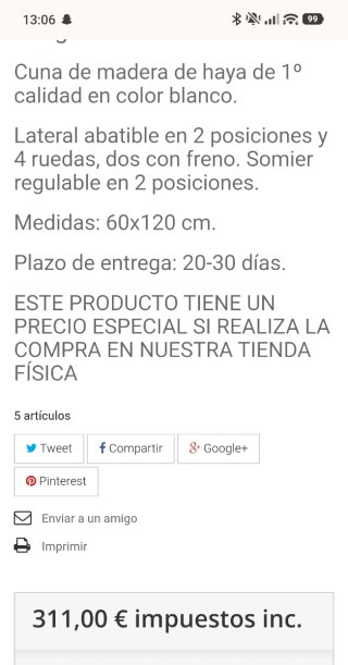 Cuna + colchón