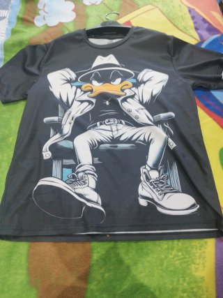 Camiseta Negra de hombre con Dibujo de Pato