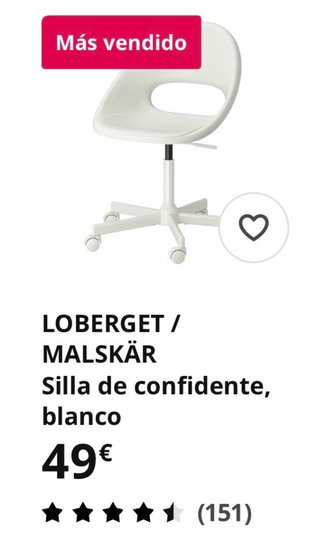 Silla giratoria blanca moderna